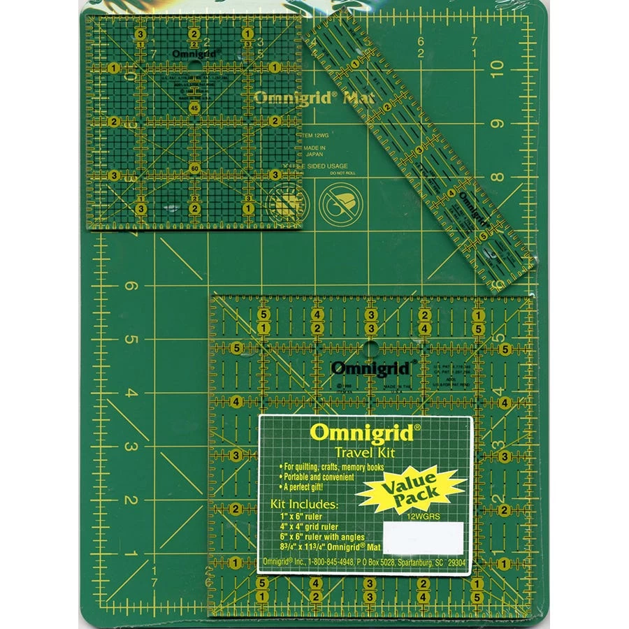 Omnigrid Travel Kit With Cutting Mat And RulersOmnigrid #12WGRS 1 Omnigrid Travel Kit With Cutting Mat And RulersOmnigrid #12WGRS