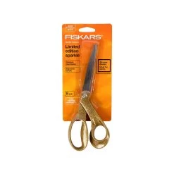 Fiskars Gold Sparkle 8" Premier Bent ScissorsFiskars #194514-1014 -Fabric Sewing Store 194514 pack