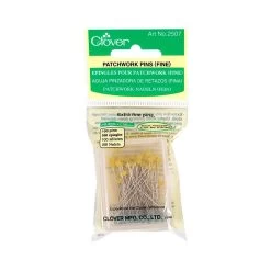 Clover 100 Count Patchwork Glasshead Pins Size 30Clover #2507 -Fabric Sewing Store 2507 finepatchworkpins package