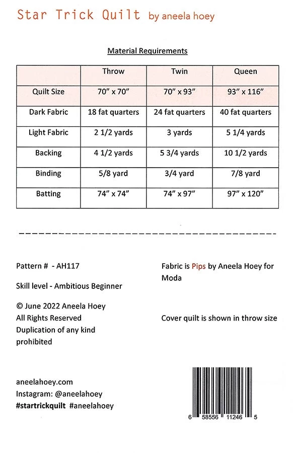 Star Trick Quilt PatternAneela Hoey #AH-117 2 Star Trick Quilt PatternAneela Hoey #AH-117 - Image 2