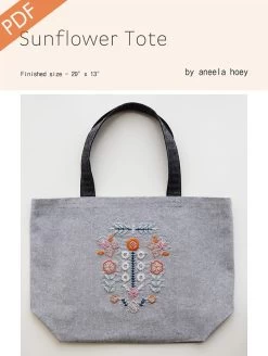 Sunflower Tote Downloadable PDF Sewing PatternAneela Hoey