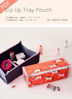 Zip-Up Tray Pouch Downloadable PDF Sewing PatternAneela Hoey