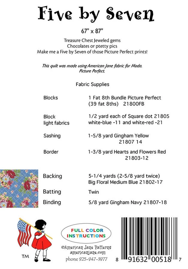 Five By Seven Quilt PatternAmerican Jane #AJ-518 2 Five By Seven Quilt PatternAmerican Jane #AJ-518 - Image 2