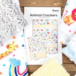 Lullaby Animal Crackers Quilt KitFeaturing Cuddle Fabric By Shannon Fabrics -Fabric Sewing Store animal crackers qk1
