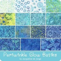 Periwinkle Glow Batiks Half Yard BundleJacqueline De Jonge For Anthology Fabrics