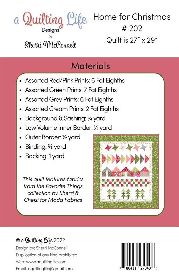 Home For Christmas Downloadable PDF Quilt PatternA Quilting Life Designs 2 Home For Christmas Downloadable PDF Quilt PatternA Quilting Life Designs - Image 2