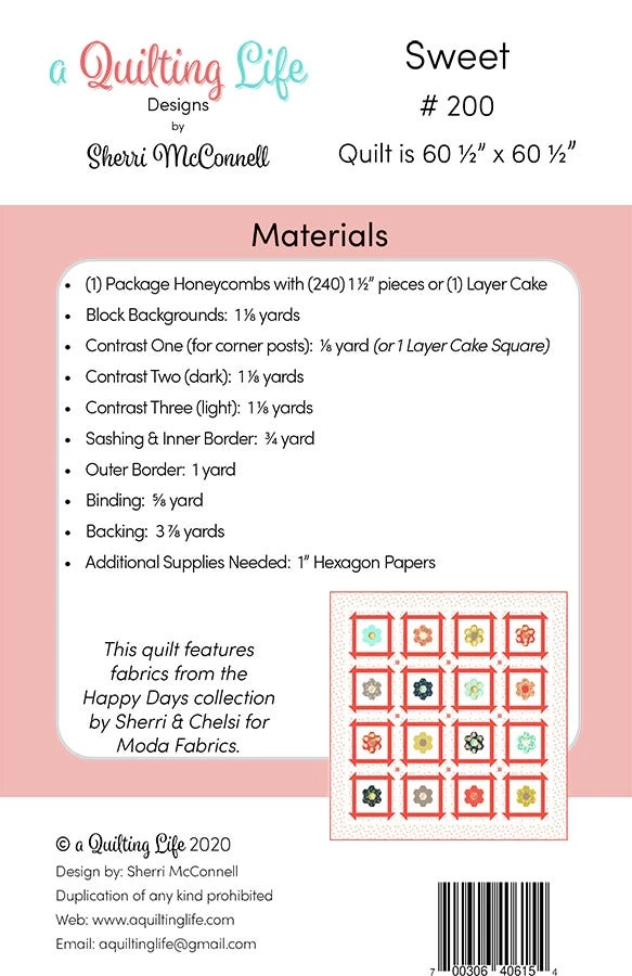 Sweet Downloadable PDF Quilt PatternA Quilting Life Designs 2 Sweet Downloadable PDF Quilt PatternA Quilting Life Designs - Image 2