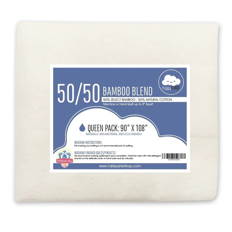 Queen 50/50 Bamboo Blend Happy Cloud Quilt BattingFat Quarter Shop 1 Queen 50/50 Bamboo Blend Happy Cloud Quilt BattingFat Quarter Shop