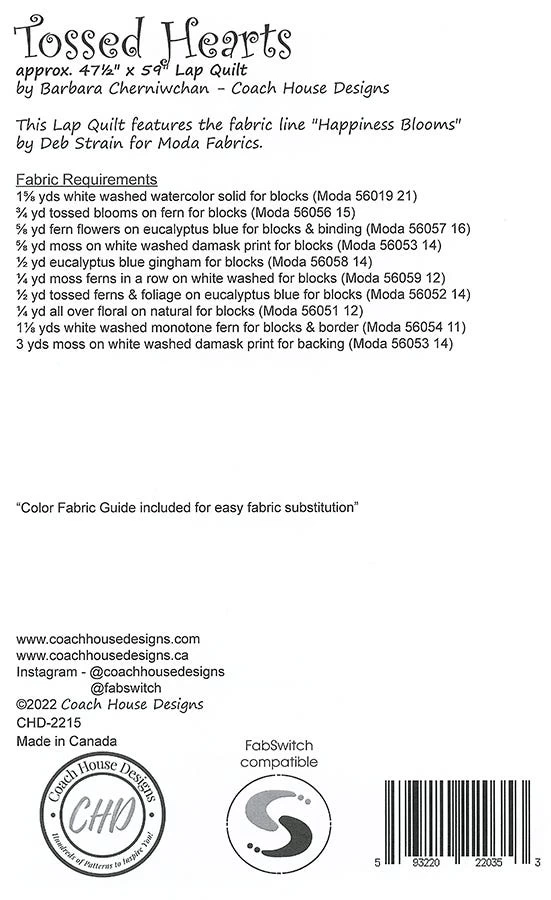 Tossed Hearts Quilt PatternCoach House Designs #CHD-2215 2 Tossed Hearts Quilt PatternCoach House Designs #CHD-2215 - Image 2