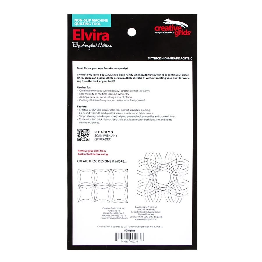 Creative Grids Elvira Machine Quilting ToolAngela Walters For Creative Grids #CGRQTA6 3 Creative Grids Elvira Machine Quilting ToolAngela Walters For Creative Grids #CGRQTA6 - Image 3