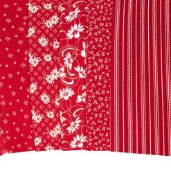 Flowerhouse Daisy's Redwork Fat Quarter BundleDebbie Beaves For Robert Kaufman Fabrics -Fabric Sewing Store daisy s redwork flowerhouse cu4 1