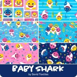 Baby Shark Digitally Printed Half Yard BundleDavid Textiles -Fabric Sewing Store dt babyshark ydg cs 1