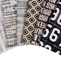 Eclectic Elements Monochrome Half Yard BundleTim Holtz For FreeSpirit Fabrics -Fabric Sewing Store eclectic elements monochrome cu2 1