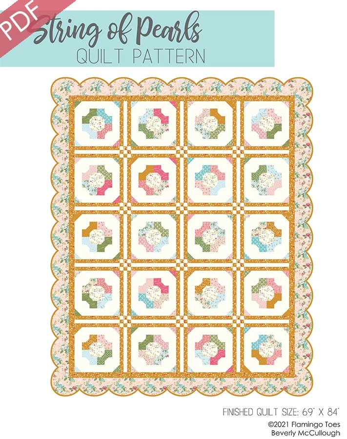 String Of Pearls Downloadable PDF Quilt PatternFlamingo Toes 1 String Of Pearls Downloadable PDF Quilt PatternFlamingo Toes