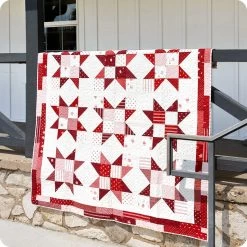 Red And White Gatherings Jolly BarPrimitive Gatherings For Moda Fabrics -Fabric Sewing Store garnets main