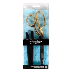 8" Gingher Gold Handled Knife Edge Dressmaker ShearsGingher #220521-1101 -Fabric Sewing Store gg 8gs 8inchginghergoldhandledknifeedgedressmakershears package