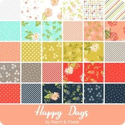 Happy Days Charm PackSherri & Chelsi For Moda Fabrics -Fabric Sewing Store happydays ydg 900