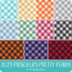 2023 Priscilla's Pretty Plaids Half Yard BundlePriscilla Blain For Henry Glass Fabrics -Fabric Sewing Store hg 2023priscilla sprettyplaids ydg cs 1