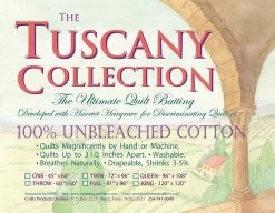 Tuscany Collection 100% Unbleached Cotton Full Quilt BattingHobbs #TU81 -Fabric Sewing Store hobbs unbleachedcotton unmarked