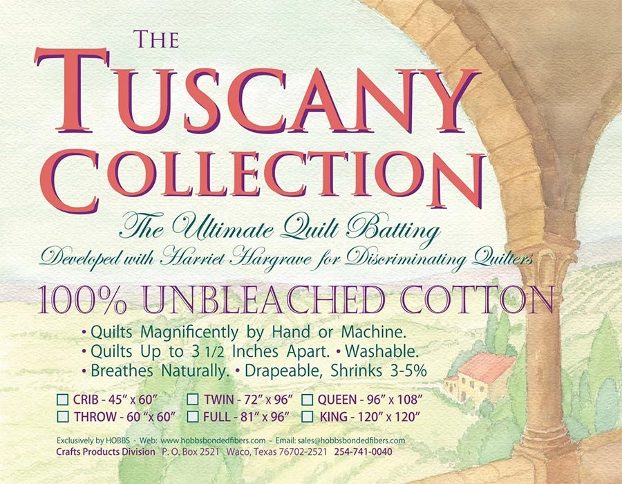 Tuscany Collection 100% Unbleached Cotton Queen Quilt BattingHobbs #TU96 4 Tuscany Collection 100% Unbleached Cotton Queen Quilt BattingHobbs #TU96 - Image 4