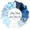 Blue Colorstory Holiday Flourish Snow Flower Fat Quarter BundleStudio RK For Robert Kaufman Fabrics