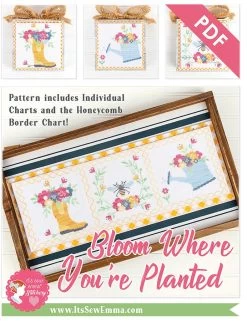 Bloom Where You're Planted Downloadable PDF Cross Stitch PatternIt's Sew Emma