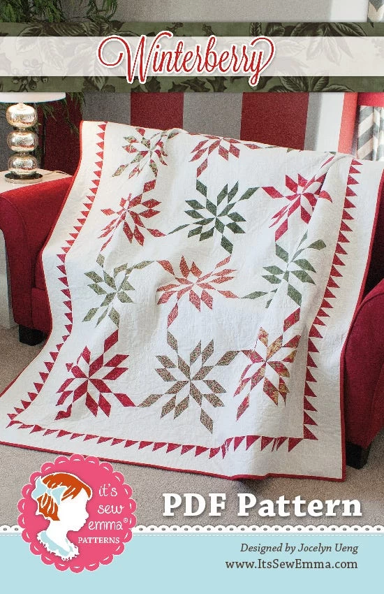 Winterberry Downloadable PDF Quilt PatternJocelyn Ueng For It's Sew Emma 1 Winterberry Downloadable PDF Quilt PatternJocelyn Ueng For It's Sew Emma