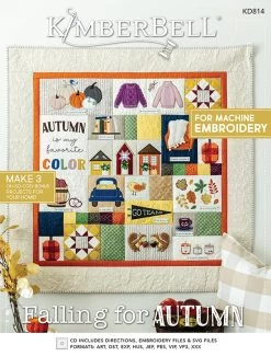 Falling For Autumn Machine Embroidery CD And BookletKimberbell #KD814
