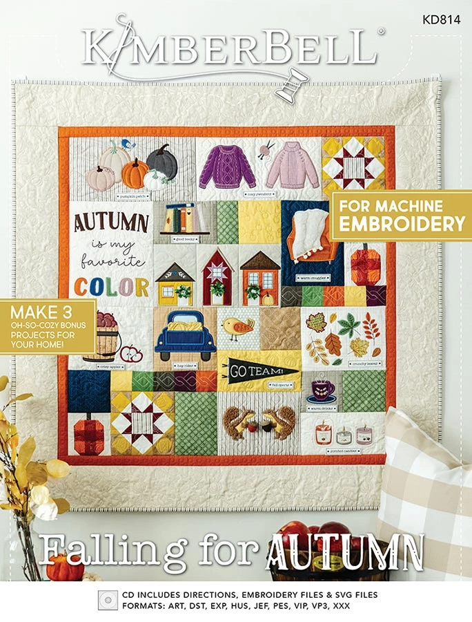 Falling For Autumn Machine Embroidery CD And BookletKimberbell #KD814 1 Falling For Autumn Machine Embroidery CD And BookletKimberbell #KD814