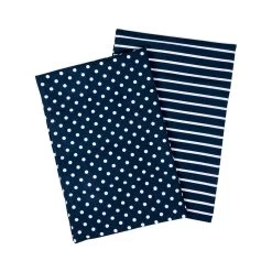Kimberbell Blanks Navy Polka Dots And Stripes Tea TowelsKimberbell #KDKB213 6 Kimberbell Blanks Navy Polka Dots And Stripes Tea TowelsKimberbell #KDKB213 -Fabric Sewing Store kdkb213 navydotsandstripesteatowels out