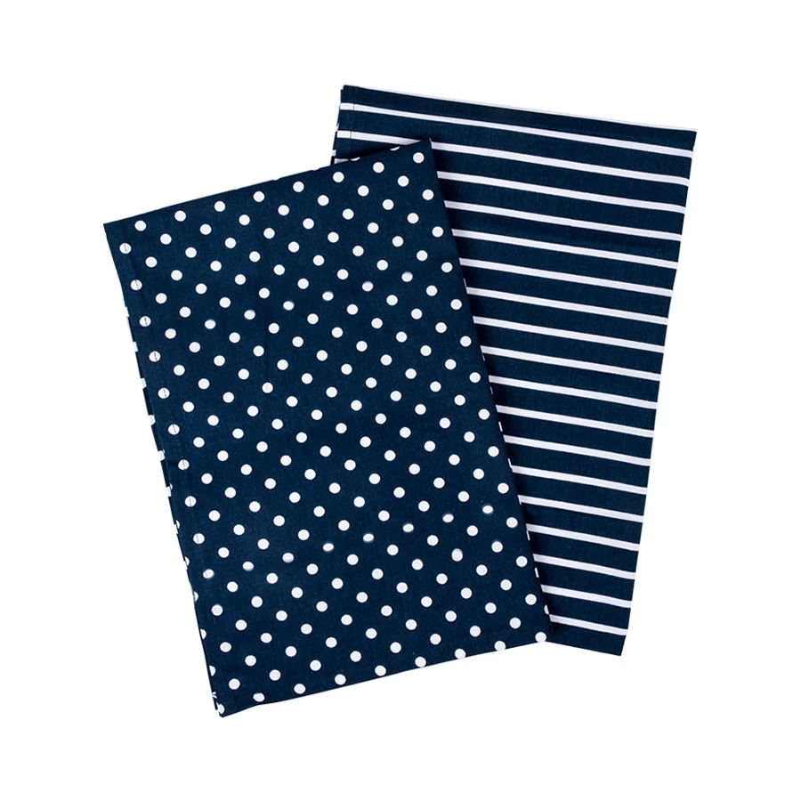 Kimberbell Blanks Navy Polka Dots And Stripes Tea TowelsKimberbell #KDKB213 3 Kimberbell Blanks Navy Polka Dots And Stripes Tea TowelsKimberbell #KDKB213 - Image 3