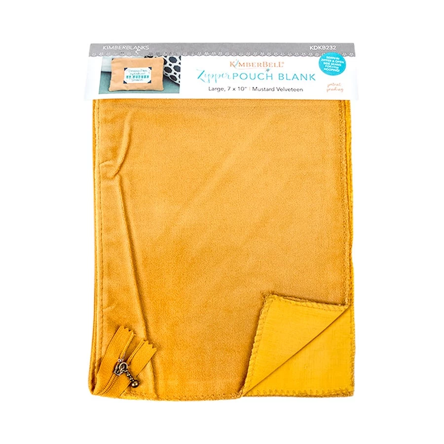 Kimberbell Blanks Large Mustard Velveteen Zipper PouchKimberbell #KDKB232 1 Kimberbell Blanks Large Mustard Velveteen Zipper PouchKimberbell #KDKB232