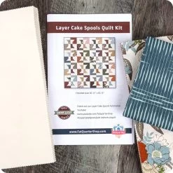 Layer Cake Spools Quilt KitFeaturing Slow Stroll By Fancy That Design House -Fabric Sewing Store layer cake spools qk1