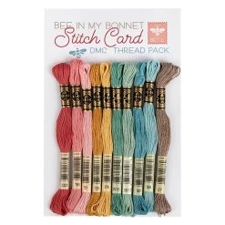 Lori Holt Bee In My Bonnet Stitch Cards Set L DMC Thread PackDMC