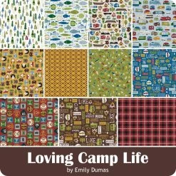 Loving Camp Life Half Yard BundleEmily Dumas For Henry Glass Fabrics -Fabric Sewing Store loving camp life precut 900