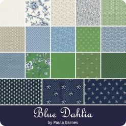 Blue Dahlia 2.5" StripsPaula Barnes For Marcus Fabrics -Fabric Sewing Store mb blue dahlia ydg 900 new 3