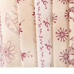 Memories In Redwork Half Yard BundleStacy West For Henry Glass Fabrics -Fabric Sewing Store memoriesinredworkhyb cu2