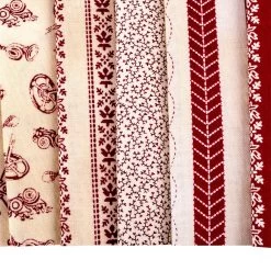 Memories In Redwork Half Yard BundleStacy West For Henry Glass Fabrics -Fabric Sewing Store memoriesinredworkhyb cu3