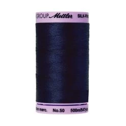 Mettler Navy 100% Cotton Silk Finish Thread Mettler #9104-0825