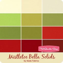 Mistletoe Bella Solids Fat Quarter BundleCurated By Fat Quarter Shop Featuring Moda Fabrics -Fabric Sewing Store mistletoebellasolids bundle 450