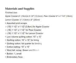 Apple Pear Lemon Coasters Downloadable PDF Sewing PatternMinki Kim -Fabric Sewing Store mk applepearlemoncoasters2021back