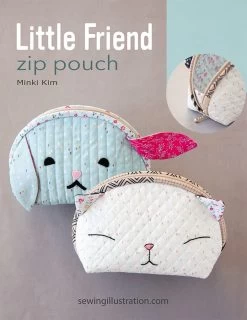 Little Friend Zip Pouch Downloadable PDF Sewing PatternMinki Kim