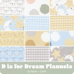 D Is For Dream Flannel Half Yard BundlePaper + Cloth For Moda Fabrics -Fabric Sewing Store moda disfordream flannel 900