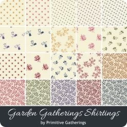 Garden Gatherings Shirtings Honey BunPrimitive Gatherings For Moda Fabrics -Fabric Sewing Store moda gardengatheringsshirtings ydg 900
