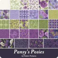 Pansy's Posies Jelly RollRobin Pickens For Moda Fabrics -Fabric Sewing Store moda pansysposies ydg cs
