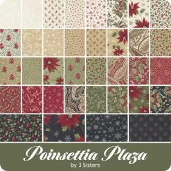 Poinsettia Plaza Jolly Bar3 Sisters For Moda Fabrics -Fabric Sewing Store moda poinsettiaplaza ydg 900 1