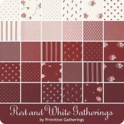 Red And White Gatherings Jolly BarPrimitive Gatherings For Moda Fabrics -Fabric Sewing Store moda redandwhitegatherings ydg cs 2 17