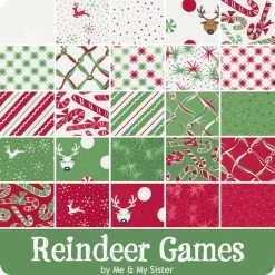 Reindeer Games Fat Eighth BundleMe & My Sister Designs For Moda Fabrics -Fabric Sewing Store moda reindeergames ydg cs
