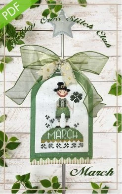March Hilltop Club Downloadable PDF Cross Stitch PatternPine Mountain Designs