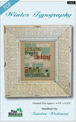Winter Typography Downloadable PDF Cross Stitch PatternPine Mountain Designs